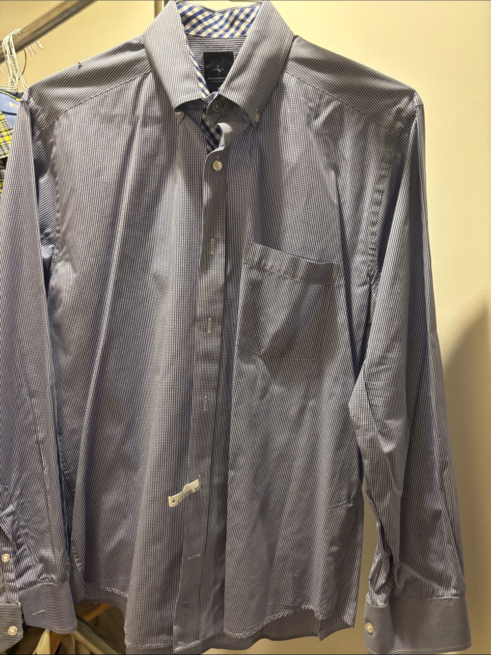 Tailorbyrd Men's Narrow Blue Micro-Stripe Button-Down Shirt
